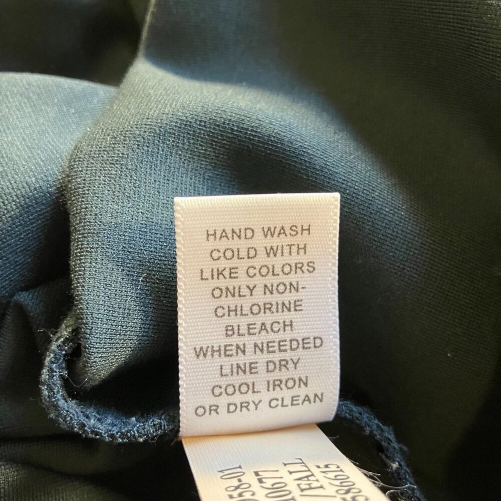 Banana Republic Dark Teal Stretch Sheath Dress with Silk Trim Sz 8 - Picture 6 of 7